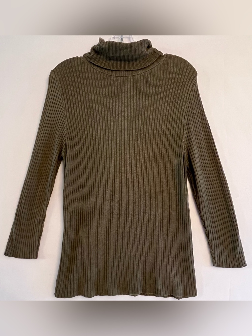 Vintage It’s Our Time Olive Green Ribbed Turtleneck Top L